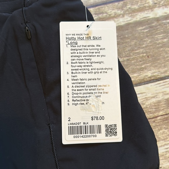 NWT Lululemon Hotty Hot HR Skirt LONG- Size 2 - Picture 2 of 4